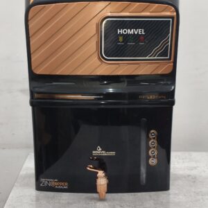 Homvel S-Series RO Water Purifier | RO+UV+UF | Copper + Zinc + Alkaline | Smart LED Display | 10L Storage | Mineral Enrichment – Black